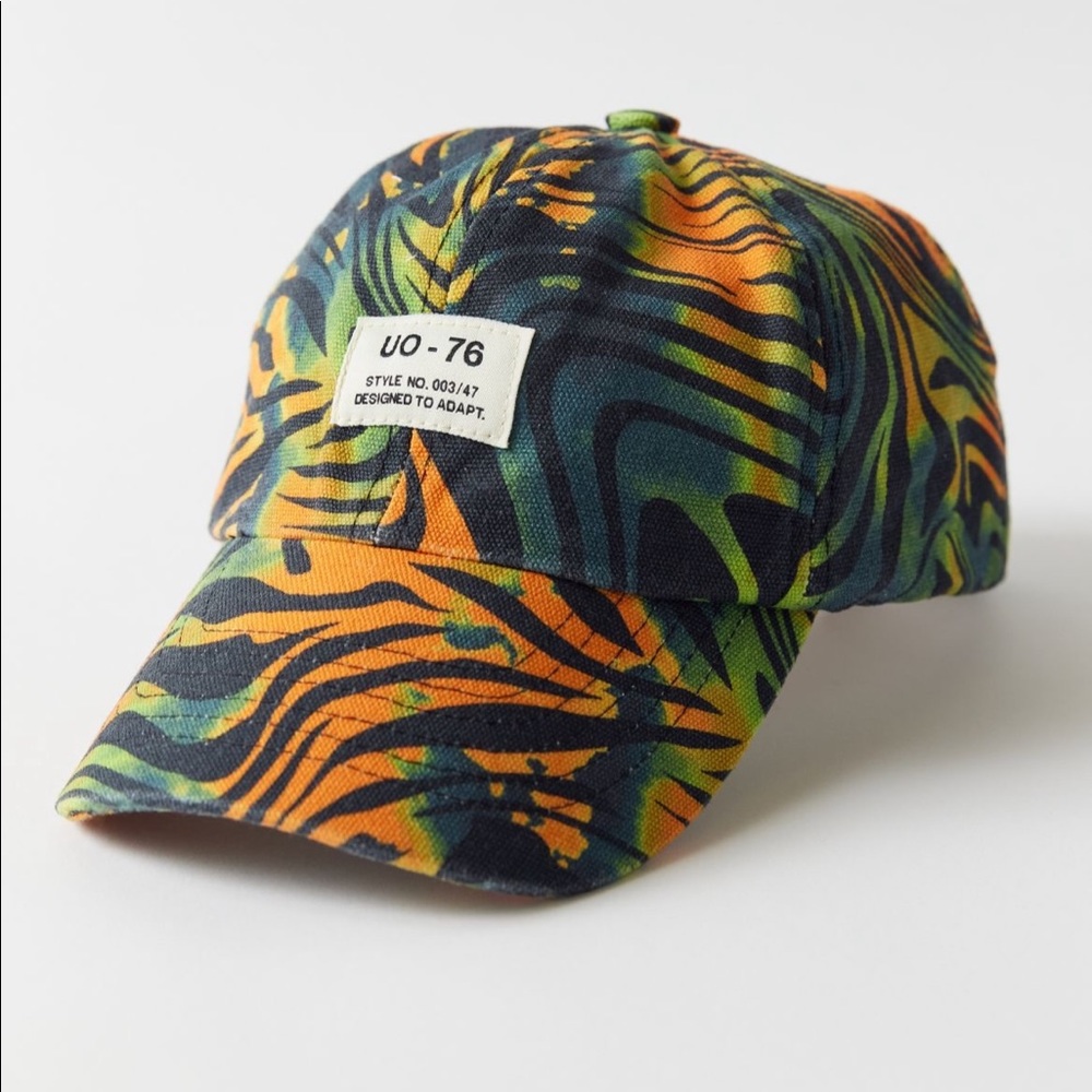 Urban Outfitters Multicolor Tie-Dye Zebra Print Baseball Cap